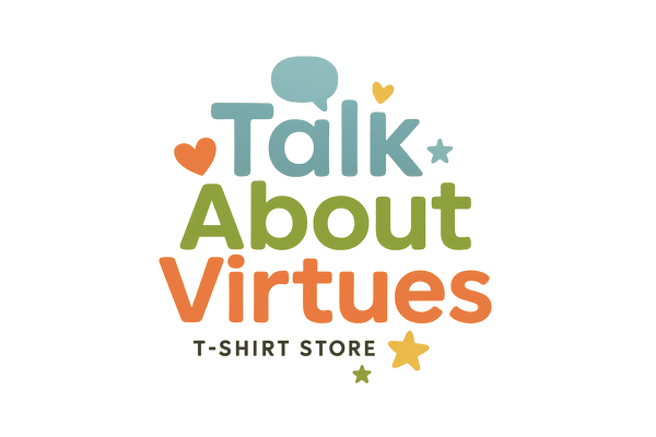 Design a logo for T-shirts sell store for kids and parents named "Talk About Virtues"